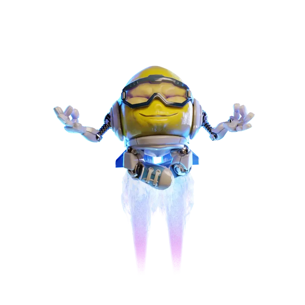 Lemon Jet character ready for takeoff
