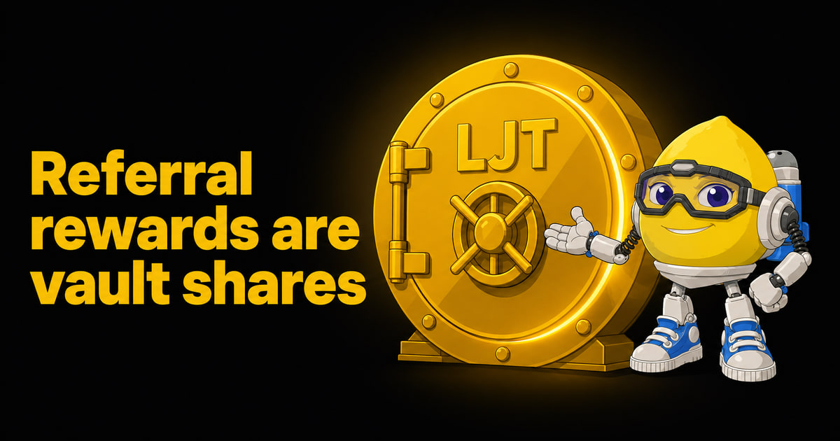 Referral rewards are vault shares